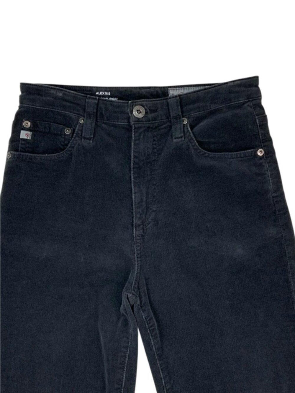 AG Adriano Goldschmied Alexxis High Rise Vintage Straight Corduroy Jean 26 Black - Picture 8 of 13